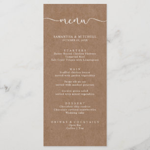 Simple Rustic Kraft Brown Menu