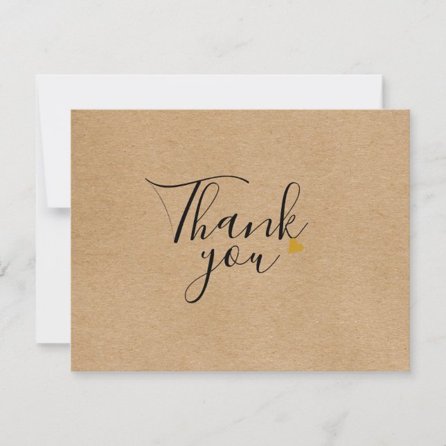 Simple Rustic Kraft Business Thank You Card (Front)