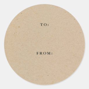 Simple Rustic Kraft Gift Classic Round Sticker