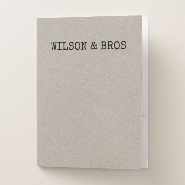 Simple Rustic Kraft Pocket Folder (Front)