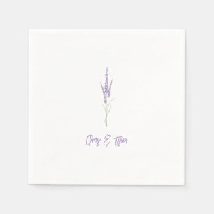 Simple Rustic Lavender Personalized Wedding Napkin