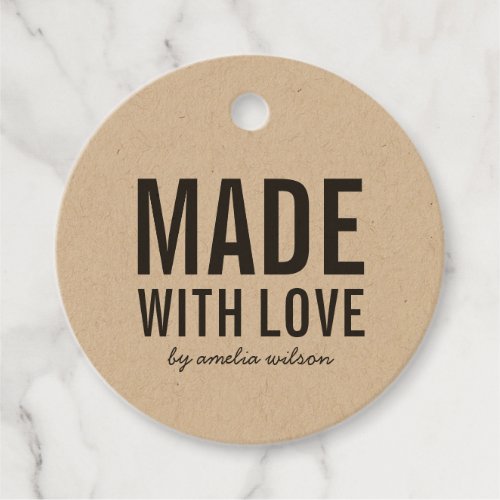 Simple Rustic Made with Love Kraft Tag