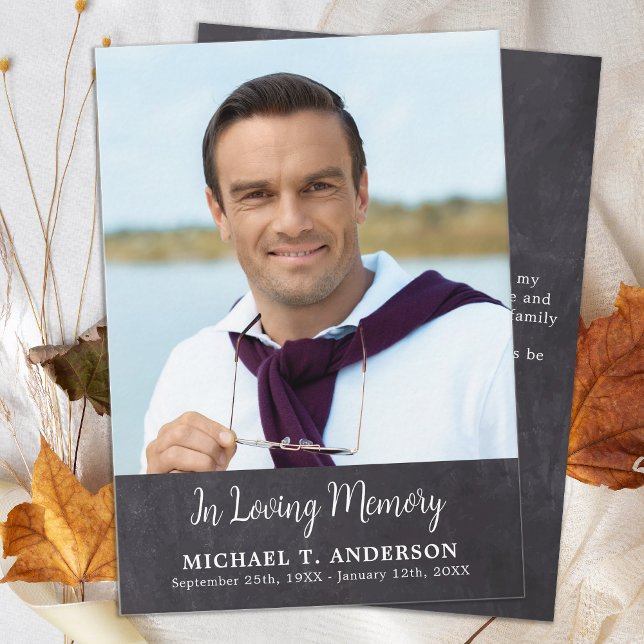 Simple Rustic Memorial Photo Funeral Thank You Note Card (Creator Uploaded)