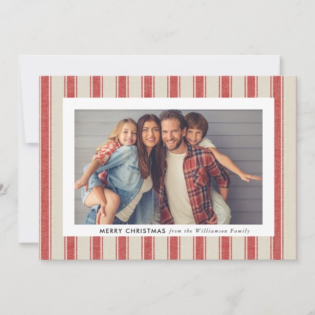 Simple Rustic Merry Christmas Photo Card  (Front)