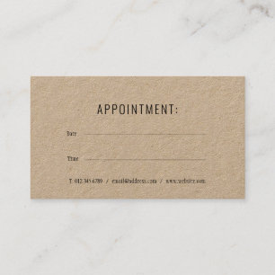 Simple Rustic Modern Appointment Card