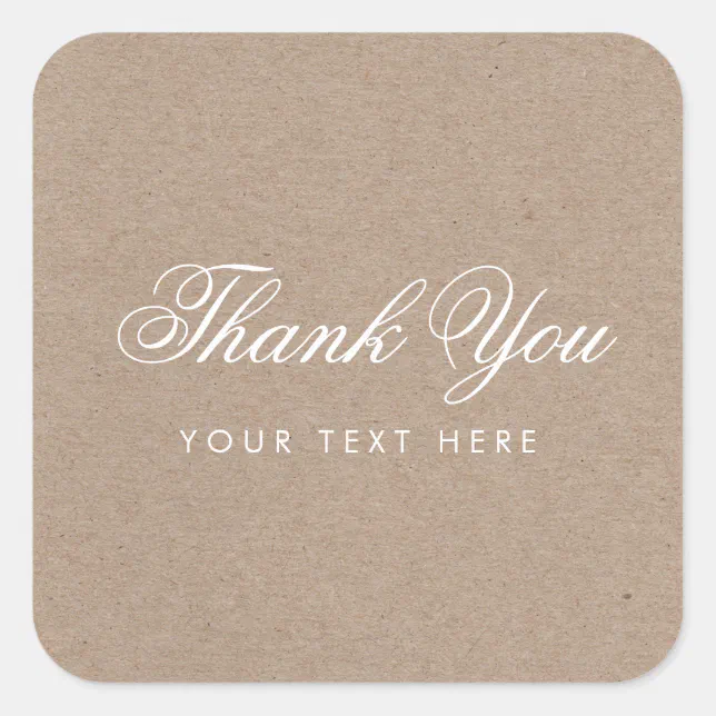 Simple Rustic Modern Thank You Sticker | Zazzle