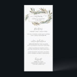 Simple Rustic Natural Botanical Herb Wedding Menu<br><div class="desc">A beautiful wedding menu featuring the bride and groom's name, wedding date and customizable menu items accented with hand-lettering and handpainted watercolor rosemary sprigs. The backside features your photo and space to add a custom note - or easily delete the photo and note. Simple and elegant with a rustic chic...</div>