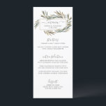 Simple Rustic Natural Botanical Herb Wedding Menu<br><div class="desc">A beautiful wedding menu featuring the bride and groom's name, wedding date and customizable menu items accented with hand-lettering and handpainted watercolor rosemary sprigs. The backside features your photo and space to add a custom note - or easily delete the photo and note. Simple and elegant with a rustic chic...</div>