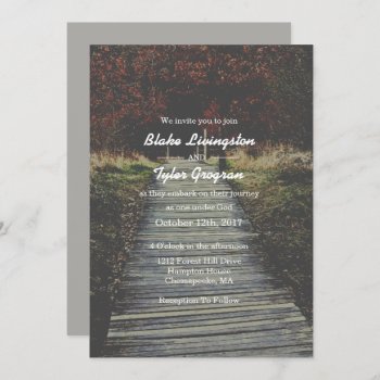 Simple Rustic Nature Religious Wedding Invitation by theMRSingLink at Zazzle