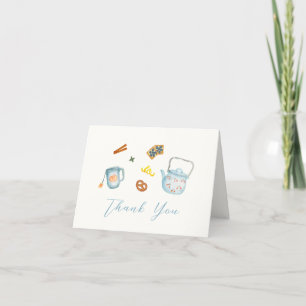 Simple Rustic Par-Tea Cookie Baby Shower Letterpress Thank You Card