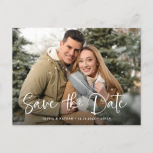 Simple Rustic Photo Save the Date Postcard