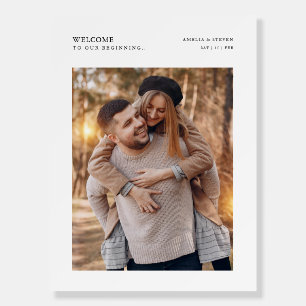 Simple Rustic Photo Wedding Welcome Foam Board