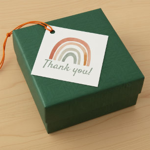 Simple rustic rainbow baby shower thank you favor tags