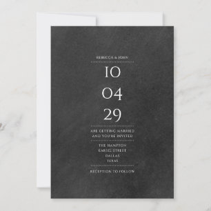 Simple Rustic Special Date Chalkboard Wedding Invitation