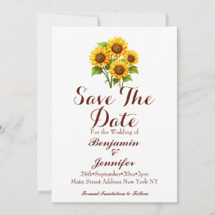Simple Rustic Sunflower Wedding  Save The Date