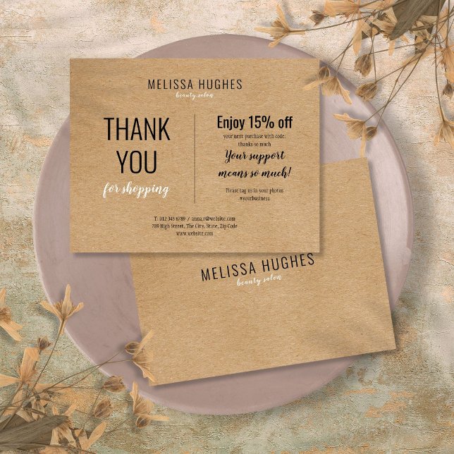 Simple Rustic Thank You For Shopping Discount Card (Simple Rustic Thank You For Shopping Discount Card)