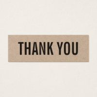 Simple Rustic Thank You Social Media Kraft Mini Business Card