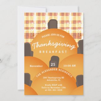 Simple Rustic Thanksgiving Breakfast  Invite
