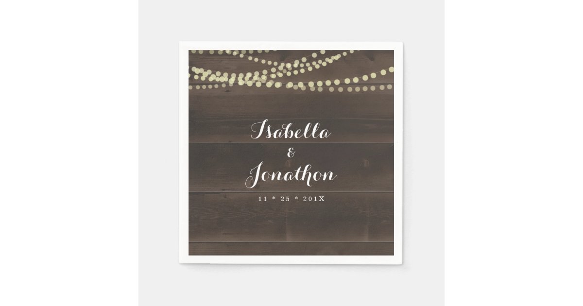 Simple Rustic Wedding Napkin | Zazzle.com