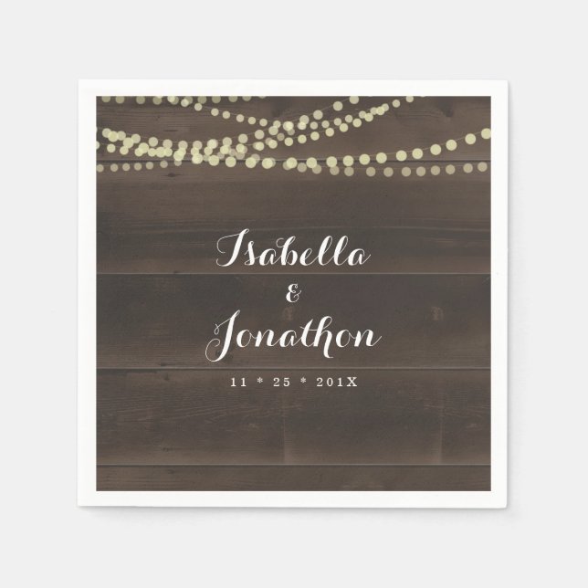 Simple Rustic Wedding Napkins (Front)