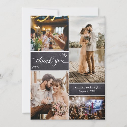 Simple Rustic Wedding Thank you Photo Collage