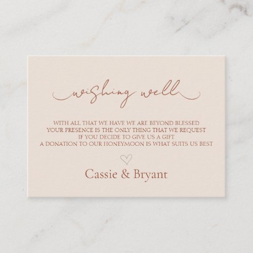Simple Rustic Wedding Wishing Well Enclosure Card