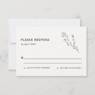 Simple Rustic Wildflower Wedding Reply Card