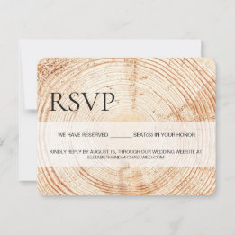 Simple Rustic Wood Grain RSVP reserved Seating Card