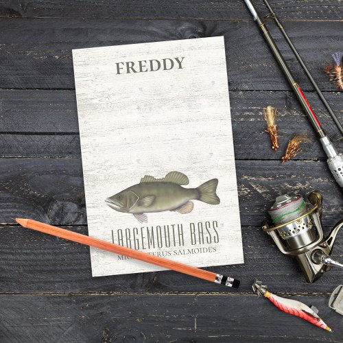 Simple Rustic Wood Nature Fisherman Custom Bass Post_it Notes