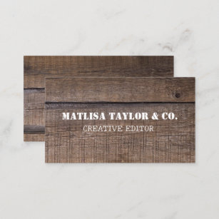 Simple Rustic Wood Oak Style Pattern Professional Business Card