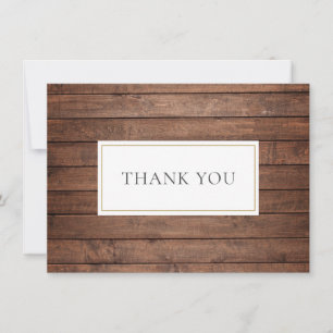 Simple Rustic Wood Panels Thank You Card