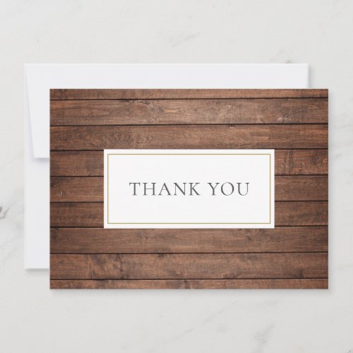 Simple Rustic Wood Panels Thank You Card