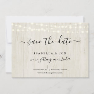 Simple Rustic Wood Save the Date Announcement