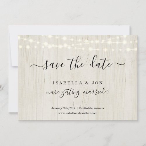 Simple Rustic Wood Save the Date Announcement - Rustic Wood Save the Date  - A wonderfully simple and rustic wood backdrop for your save the dates.