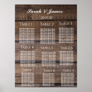 Simple Rustic Wood Wedding Seating Chart