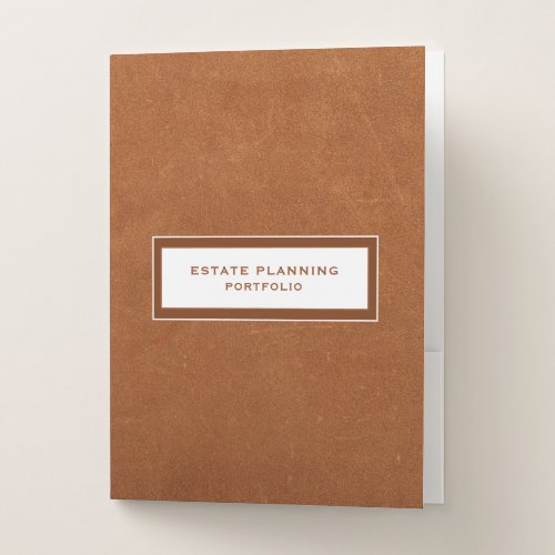 Simple Sable Leather Estate Planning Portfolio Pocket Folder