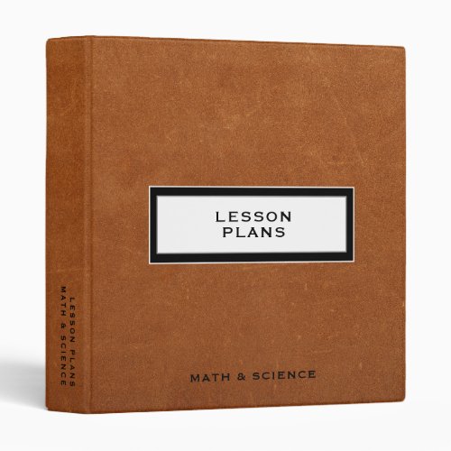 Simple Sable Leather Lesson Plans 3 Ring Binder