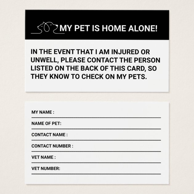 Simple Safety My Pet is Alone