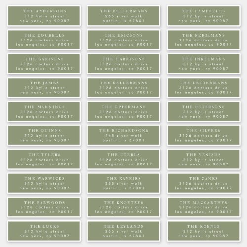 Simple Sage Green and White Modern Calligraphy Sticker
