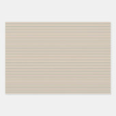 Simple Sage Green Blush Pink Striped Pattern Wrapping Paper Sheets (Front 3)