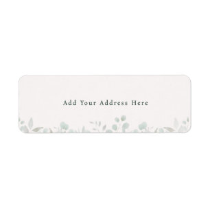 Simple Sage Green Botanical Minimal Return Address Label