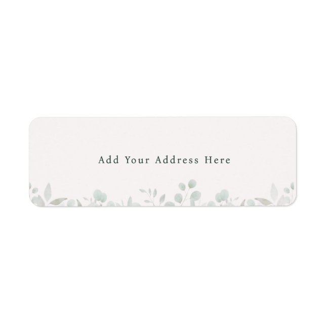 Simple Sage Green Botanical Minimal Return Address Label (Front)