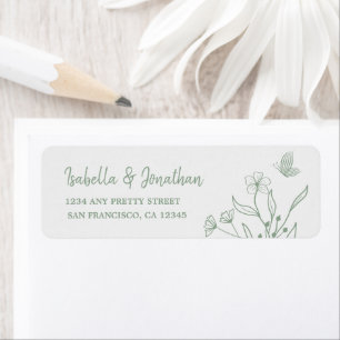 Simple sage green botanical wedding  label