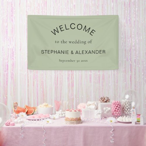 Simple Sage Green Custom Welcome to Wedding Banner