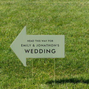 Simple Sage Green Direction This Way To Wedding Sign