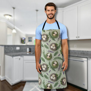 Simple Sage Green Easter Eggs Lavender Nest Apron