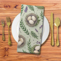 Simple Sage Green Easter Eggs Lavender Nest