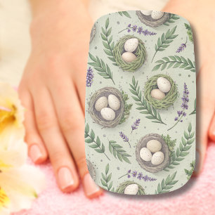 Simple Sage Green Easter Eggs Lavender Nest Minx Nail Art