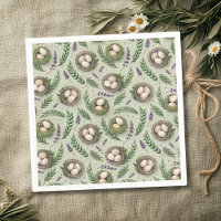 Simple Sage Green Easter Eggs Lavender Nest