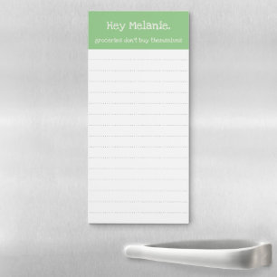 Simple Sage Green Funny Grocery List Magnetic Notepad